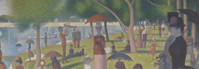 A Sunday on La Grande Jatte — 1884 — top detail