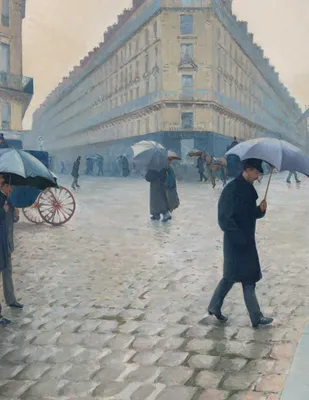Paris Street; Rainy Day — left detail
