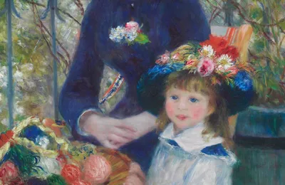 Two Sisters (On the Terrace) — bottom detail